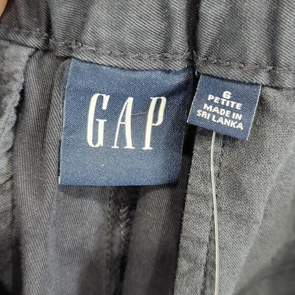 Gap Cotton High Rise Pleated Cargo Pants Trouser Black Size 6 Short Petite - Picture 10 of 12
